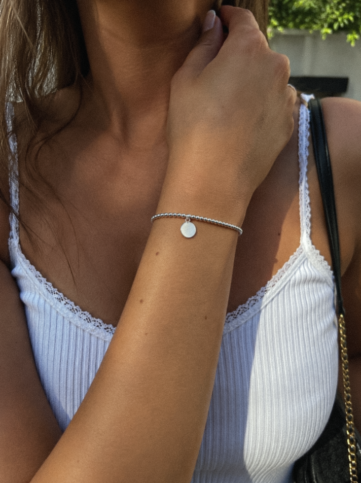 925 Sterling Silver Adjustable Disc Bracelet