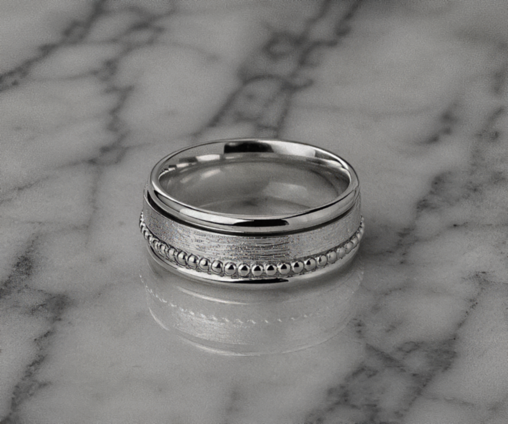 Sterling Silver Multi Texture Spinner Ring