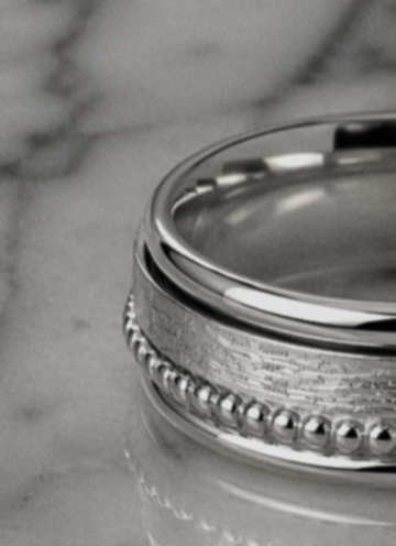 Sterling Silver Multi Texture Spinner Ring
