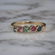 9ct Yellow Gold Multi-Gemstone Twist Ring