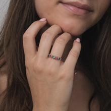 9ct Yellow Gold Multi-Gemstone Twist Ring