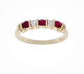 9ct Yellow Gold Ruby & Diamond 5 Stone Eternity Ring