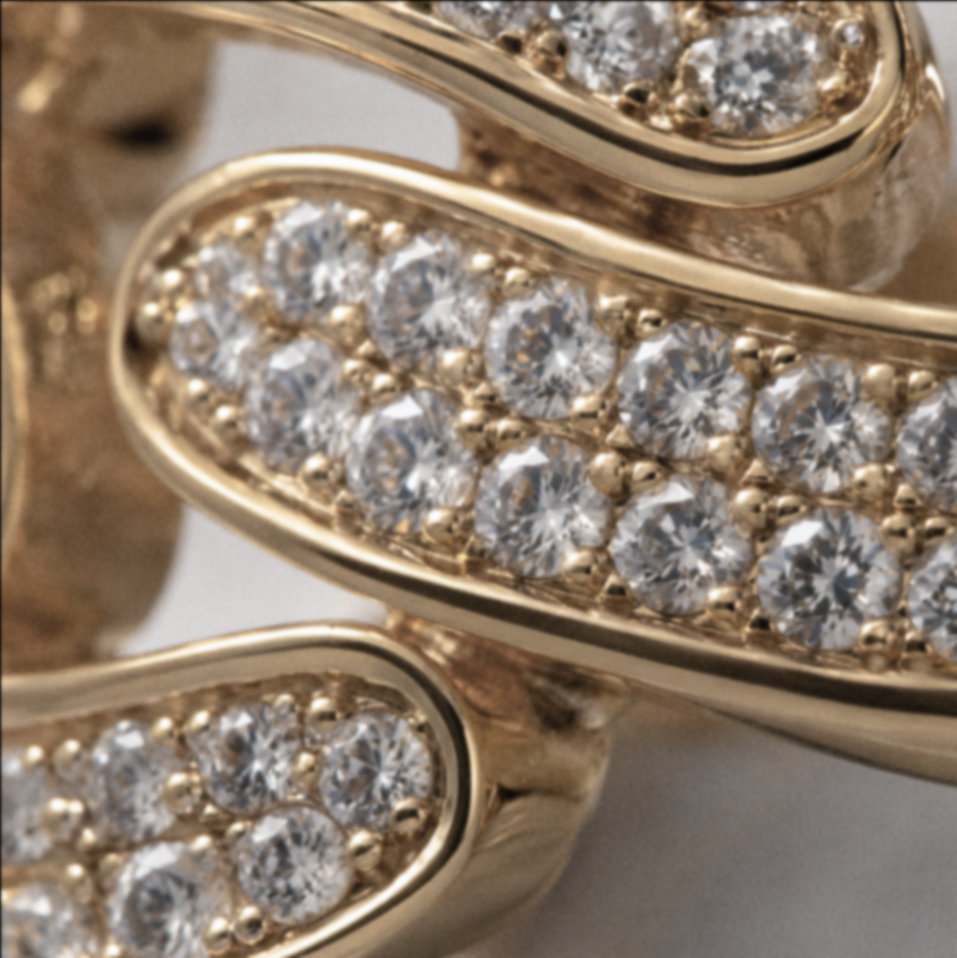 9ct Yellow Gold Interwoven CZ Men’s Ring – Bold Statement Design