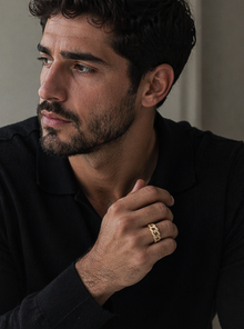 9ct Yellow Gold Interwoven CZ Men’s Ring – Bold Statement Design