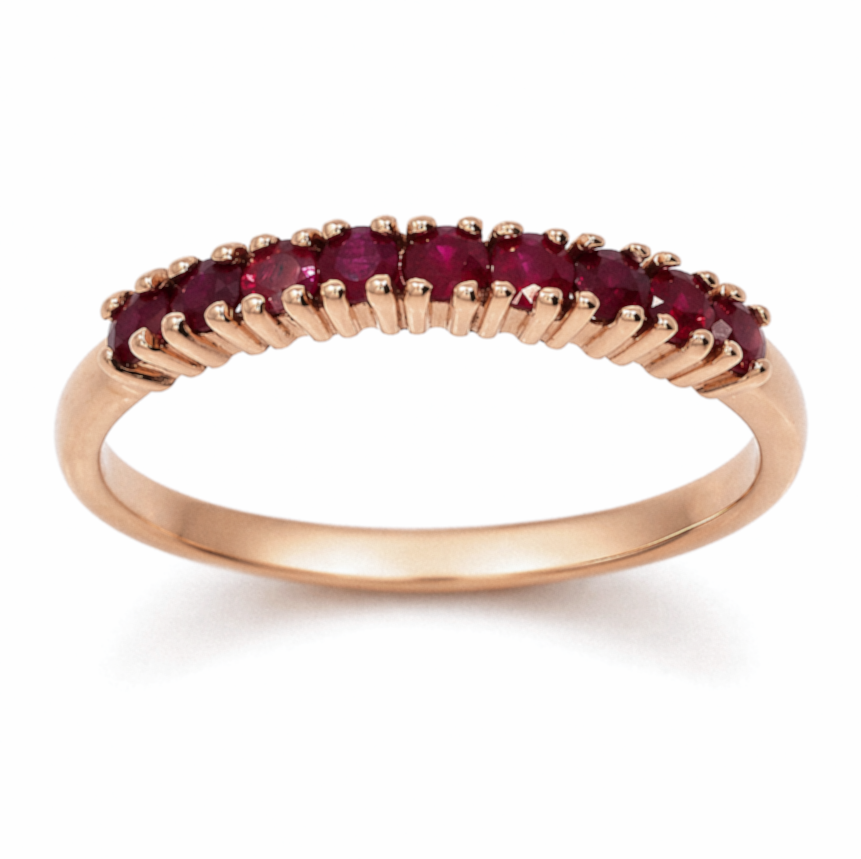 9ct Rose Gold Ruby Eternity Ring