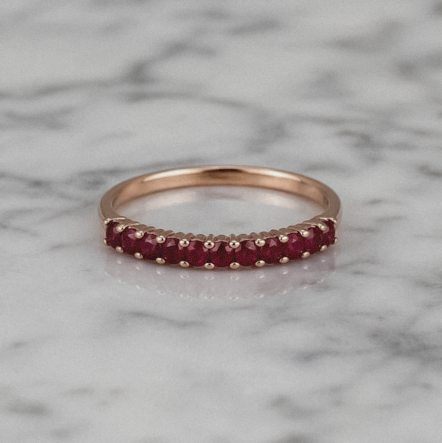 9ct Rose Gold Ruby Eternity Ring