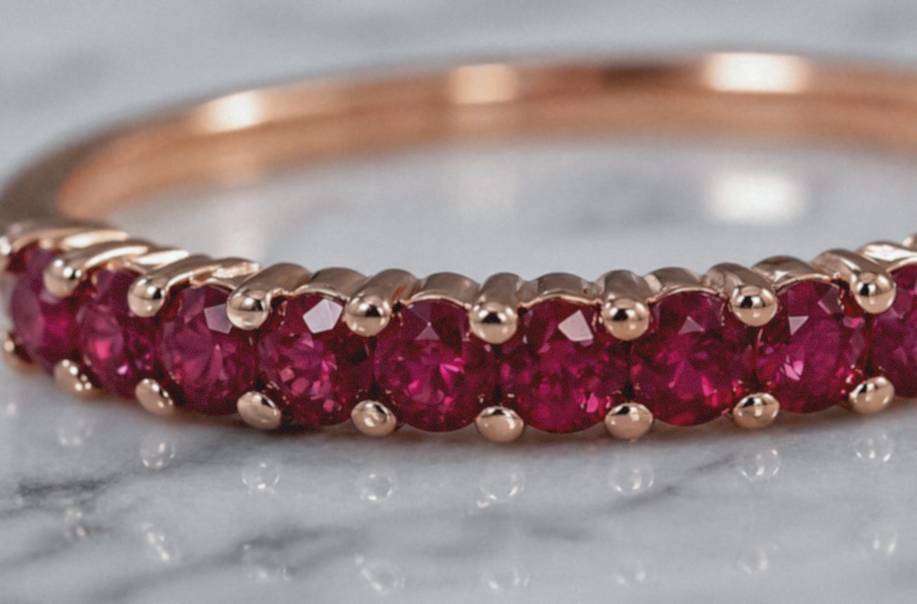 9ct Rose Gold Ruby Eternity Ring