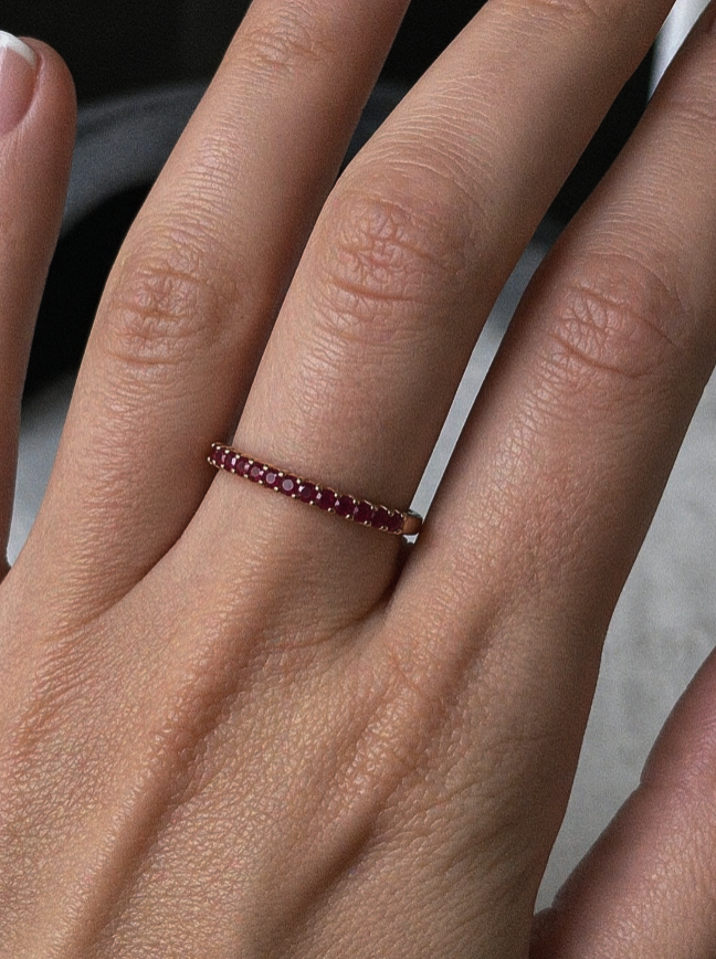 9ct Rose Gold Ruby Eternity Ring