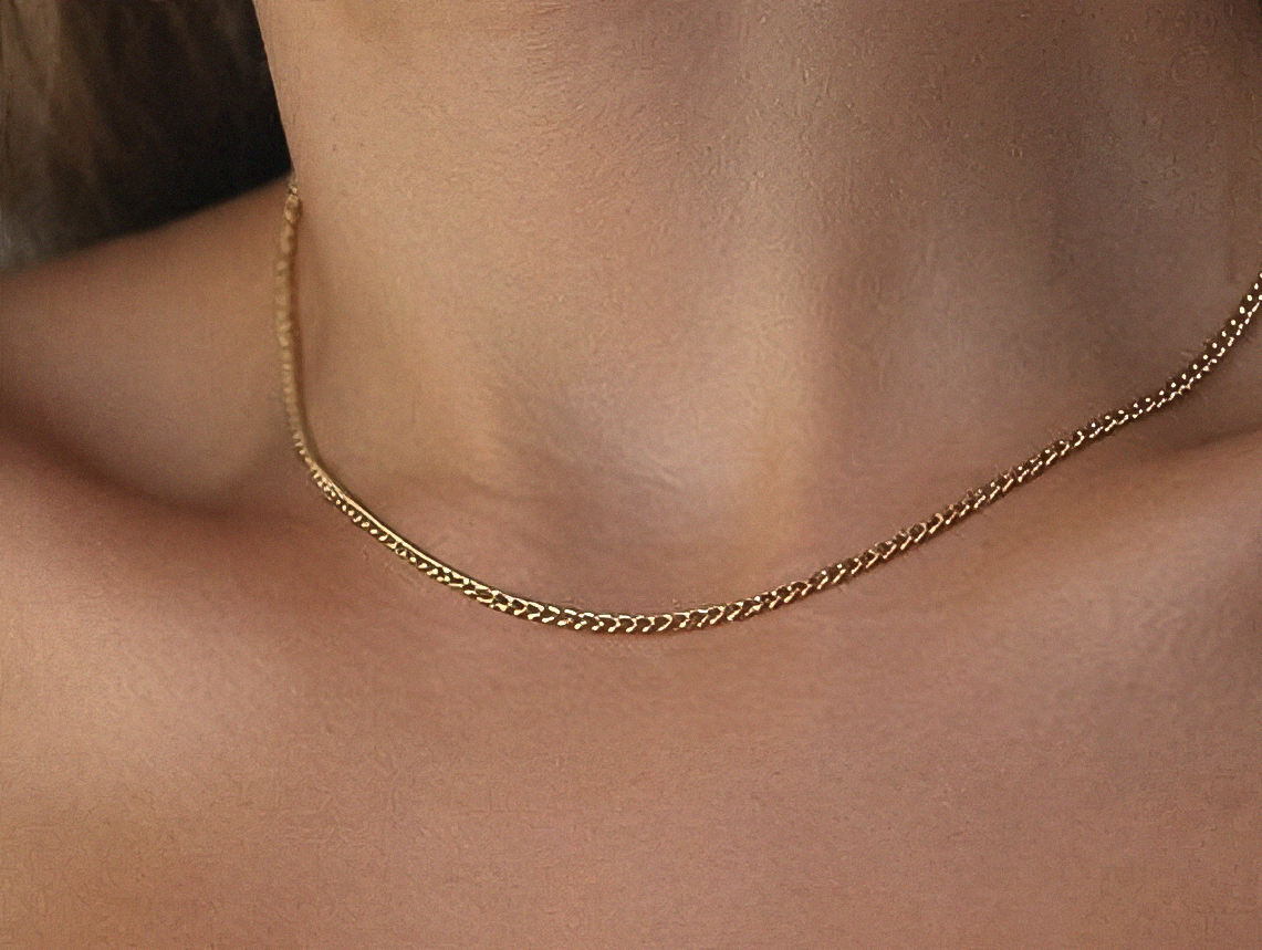 9ct Yellow Gold 1mm Curb Chain Necklace