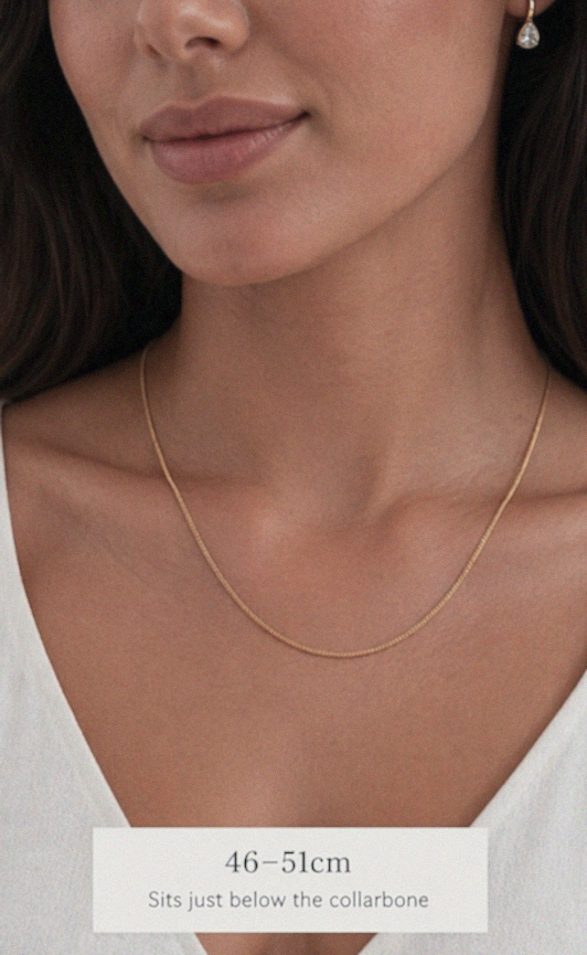 9ct Yellow Gold 1mm Curb Chain Necklace