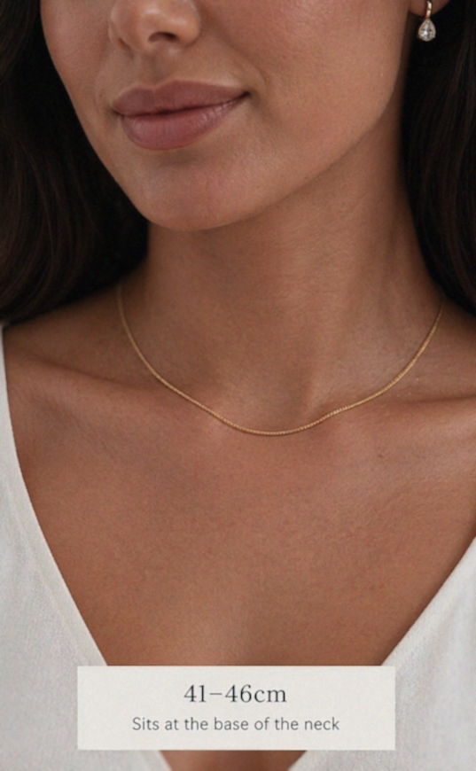 9ct Yellow Gold 1mm Curb Chain Necklace