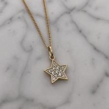 9ct Yellow Gold Diamond Star Pendant Necklace