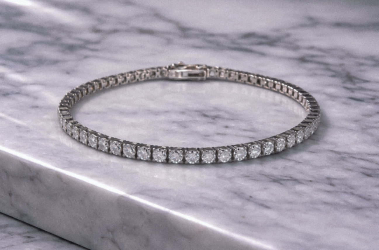 9ct White Gold 5.01ct Lab-Grown Diamond Tennis Bracelet