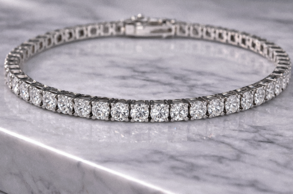 9ct White Gold 5.01ct Lab-Grown Diamond Tennis Bracelet