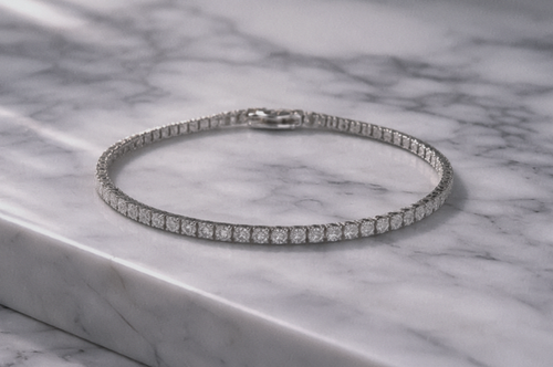9ct White Gold 3.21ct Lab-Grown Diamond Tennis Bracelet