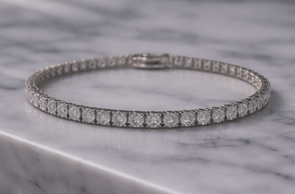 9ct White Gold 3.21ct Lab-Grown Diamond Tennis Bracelet