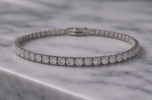 9ct White Gold 3.21ct Lab-Grown Diamond Tennis Bracelet