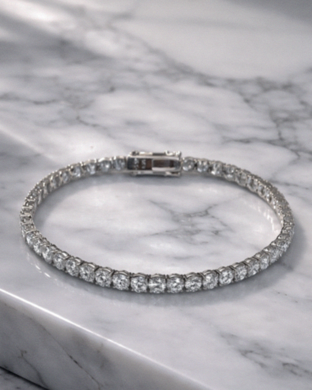 9ct White Gold 8.20ct Lab-Grown Diamond Tennis Bracelet