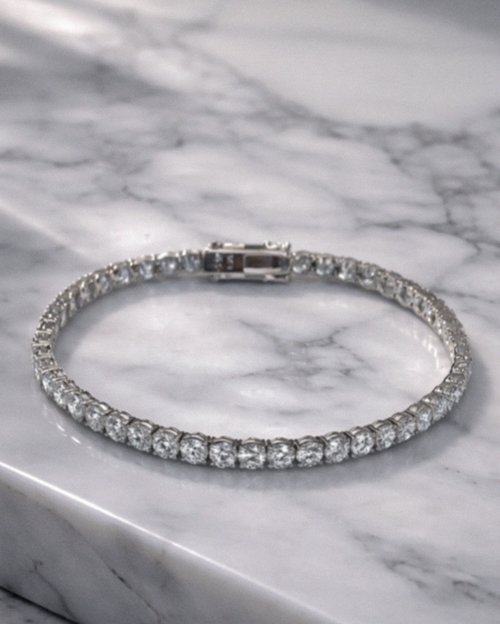 9ct White Gold 8.20ct Lab-Grown Diamond Tennis Bracelet