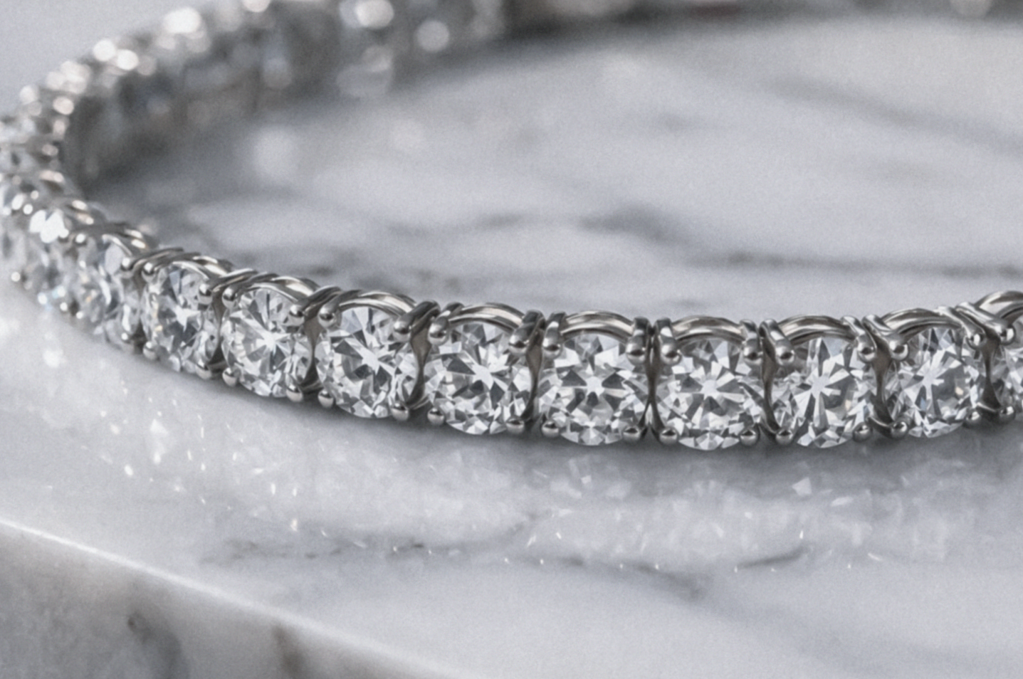 9ct White Gold 8.20ct Lab-Grown Diamond Tennis Bracelet