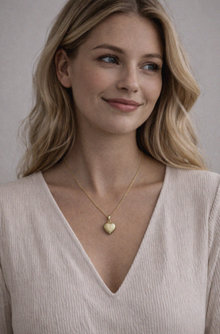 9ct Gold Heart Locket Pendant Engraved Design