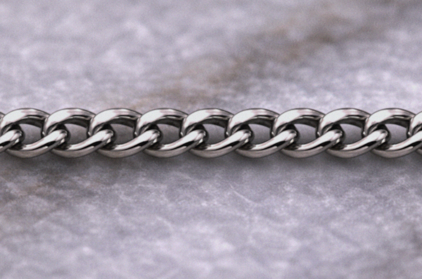 9ct White Gold 0.6mm Curb Chain - 46cm