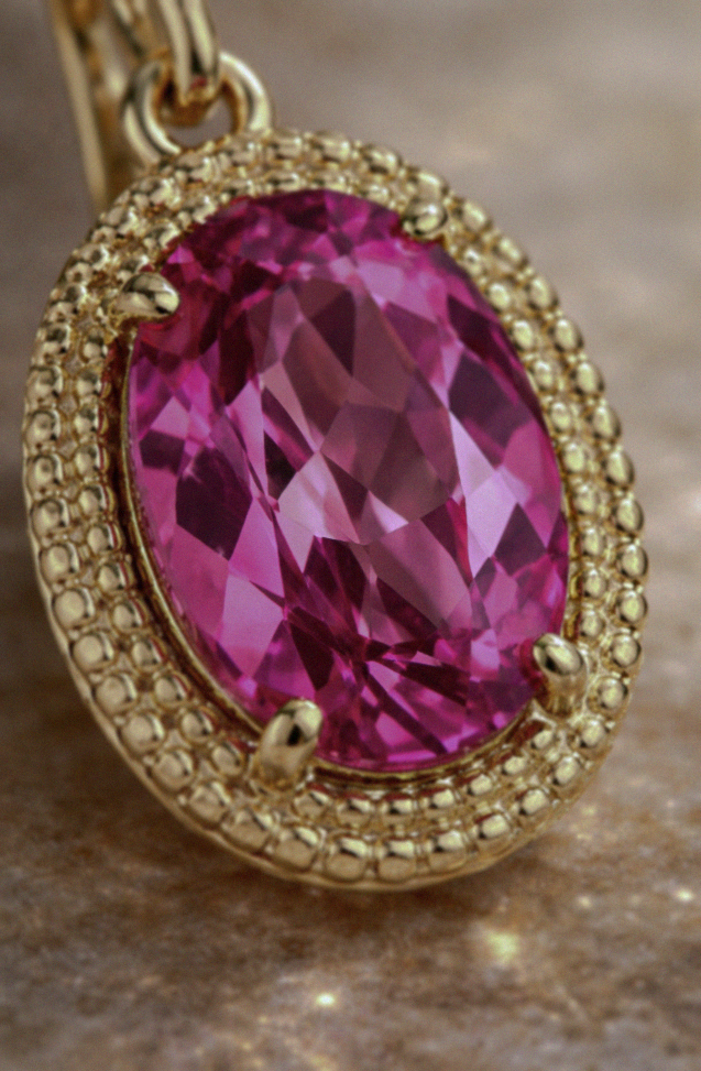 Oval Cut Pink Topaz Drop Earrings in 9ct Yellow Gold