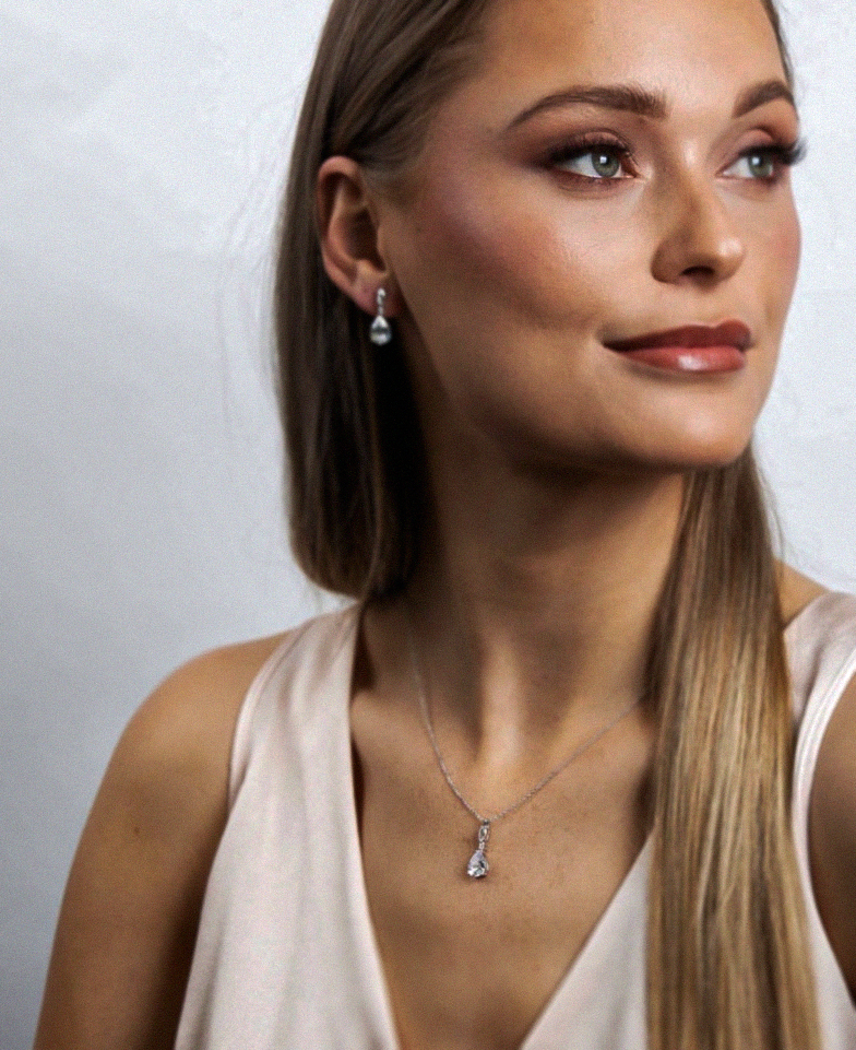 Diamonfire Marquise & Teardrop Drop Pendant Necklace