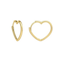 9ct Yellow Gold Open Heart Hoops