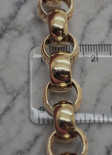 9ct Yellow Gold Engraved & Plain Belcher Bracelet