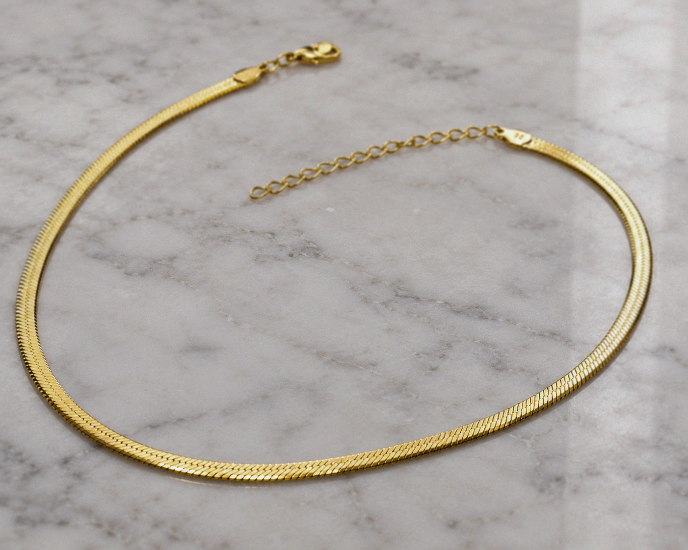 9ct Yellow Gold Herringbone Chain Necklace – 45cm (3.7g)
