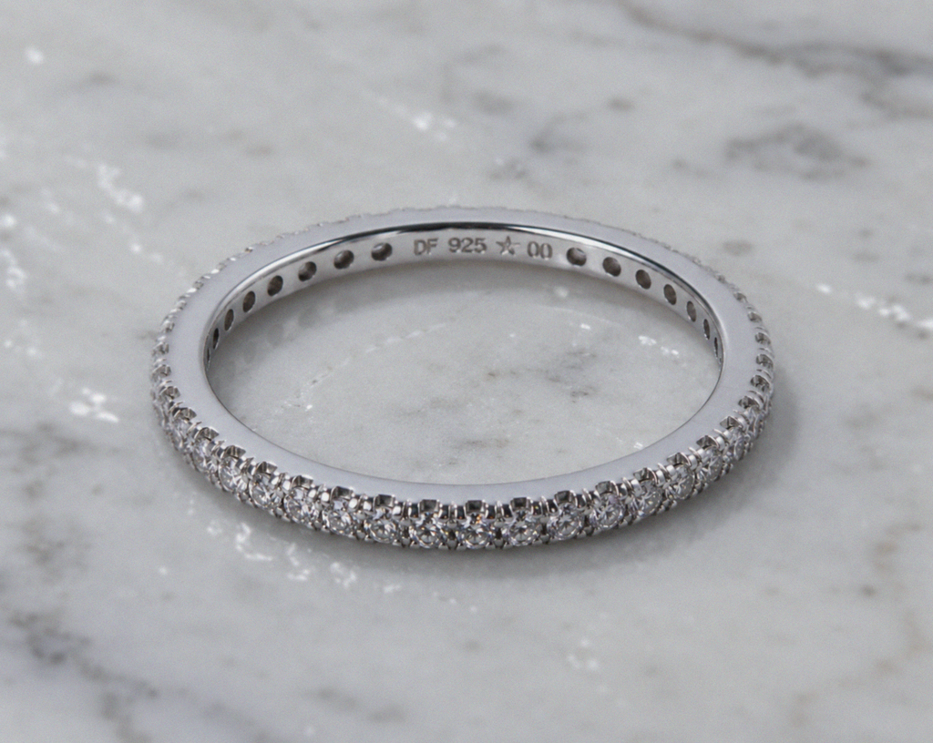 Diamonfire Sterling Silver Micro Zirconia Eternity Ring