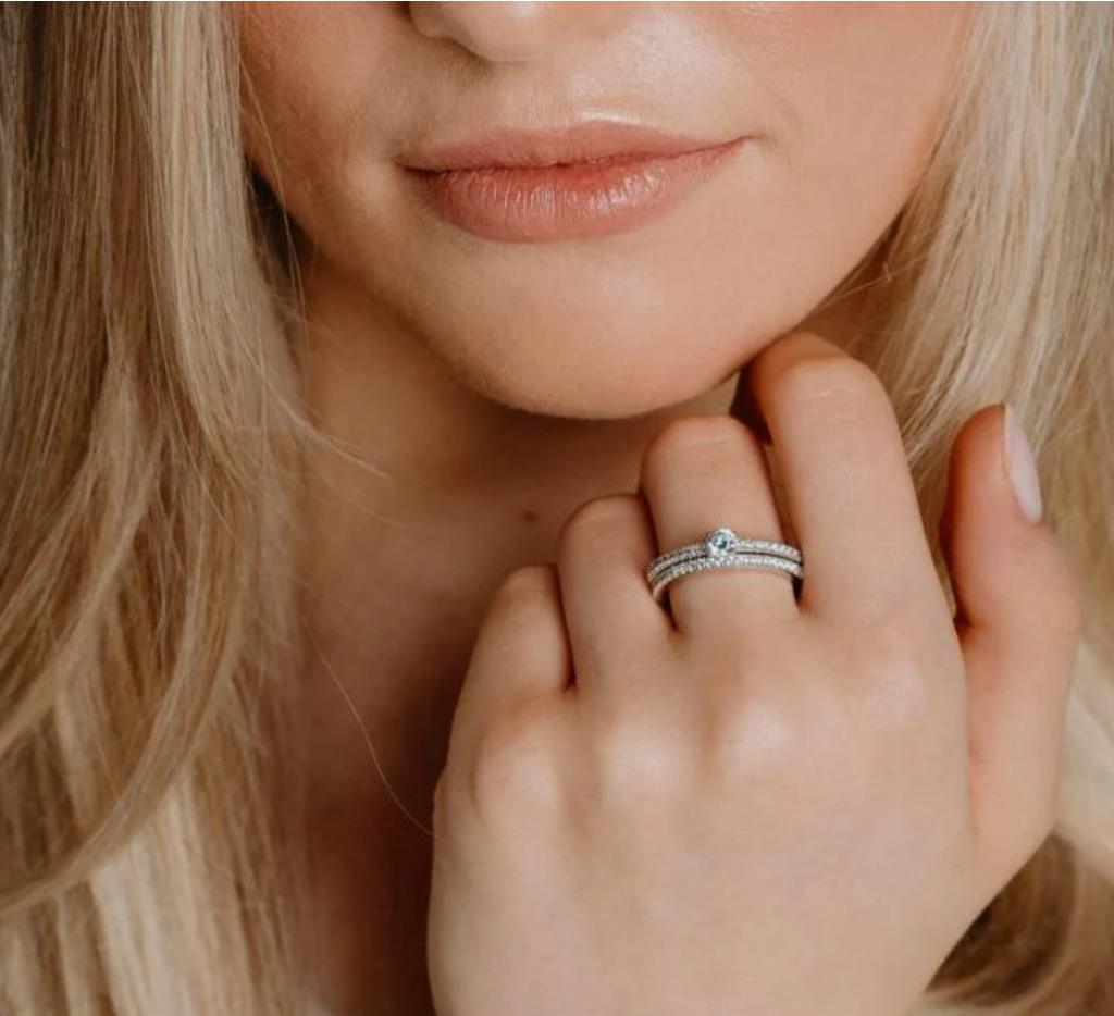 Diamonfire Sterling Silver Zirconia Bridal Ring Set