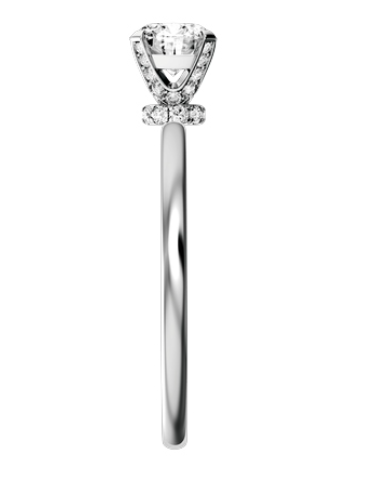 Platinum 1.22ct Natural Diamond Hidden Halo Solitaire Engagement Ring