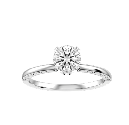 Platinum 1.22ct Natural Diamond Hidden Halo Solitaire Engagement Ring