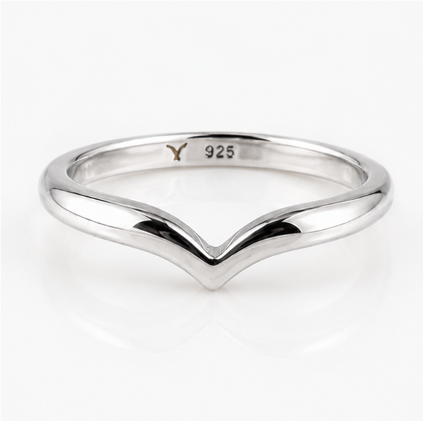 Sterling Silver Polished Wishbone Stacking Ring