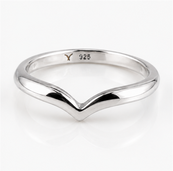 Sterling Silver Polished Wishbone Stacking Ring