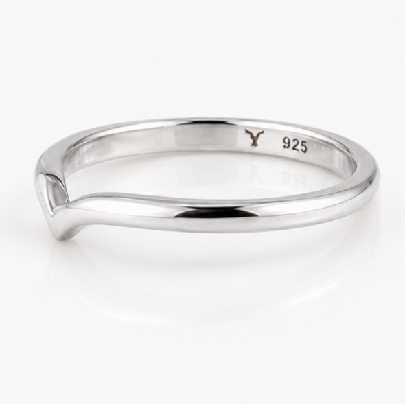 Sterling Silver Polished Wishbone Stacking Ring