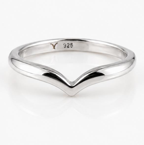 Sterling Silver Polished Wishbone Stacking Ring