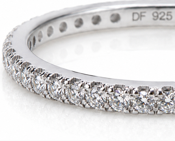 Diamonfire Sterling Silver Micro Zirconia Eternity Ring