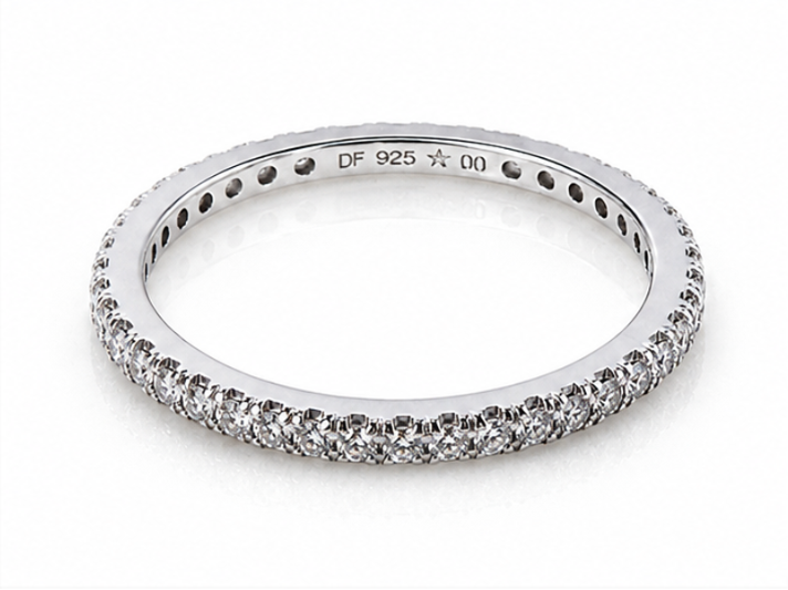 Diamonfire Sterling Silver Micro Zirconia Eternity Ring