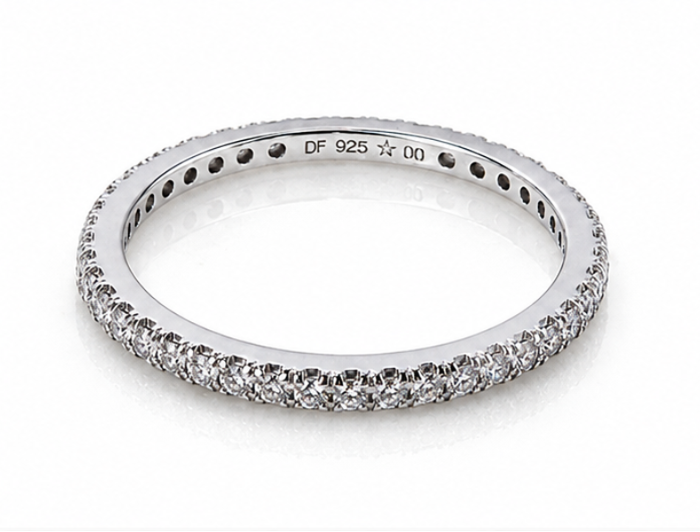 Diamonfire Sterling Silver Micro Zirconia Eternity Ring