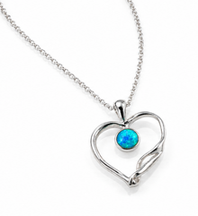 Banyan Blue Opalite Open Heart Pendant Necklace