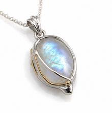 Banyan Rainbow Moonstone Pendant Necklace with 14ct Gold-Fill Detail