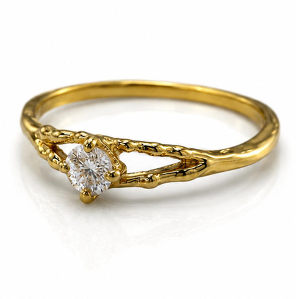 Banyan 18ct Gold Vermeil Lab-Grown Diamond Solitaire Ring
