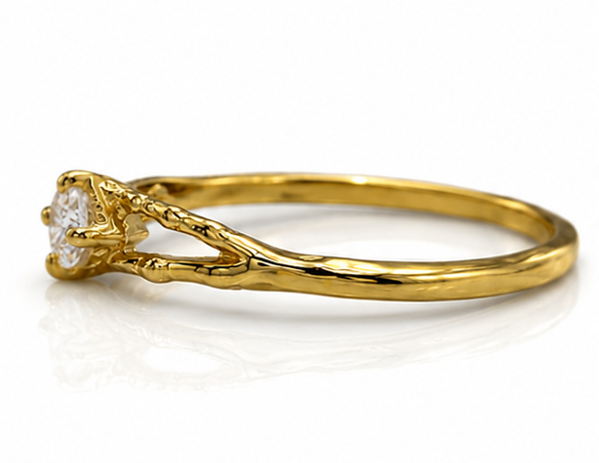 Banyan 18ct Gold Vermeil Lab-Grown Diamond Solitaire Ring