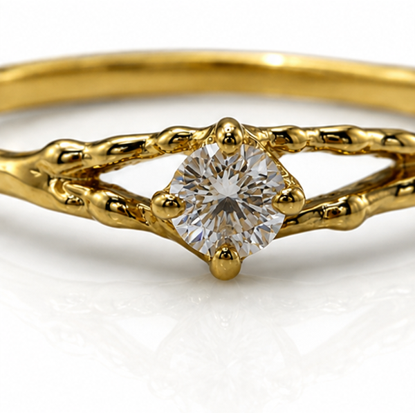 Banyan 18ct Gold Vermeil Lab-Grown Diamond Solitaire Ring