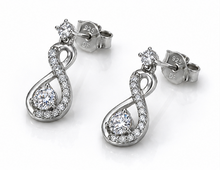 Diamonfire Sterling Silver Zirconia Infinity Drop Earrings