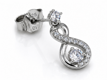 Diamonfire Sterling Silver Zirconia Infinity Drop Earrings