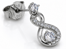 Diamonfire Sterling Silver Zirconia Infinity Drop Earrings